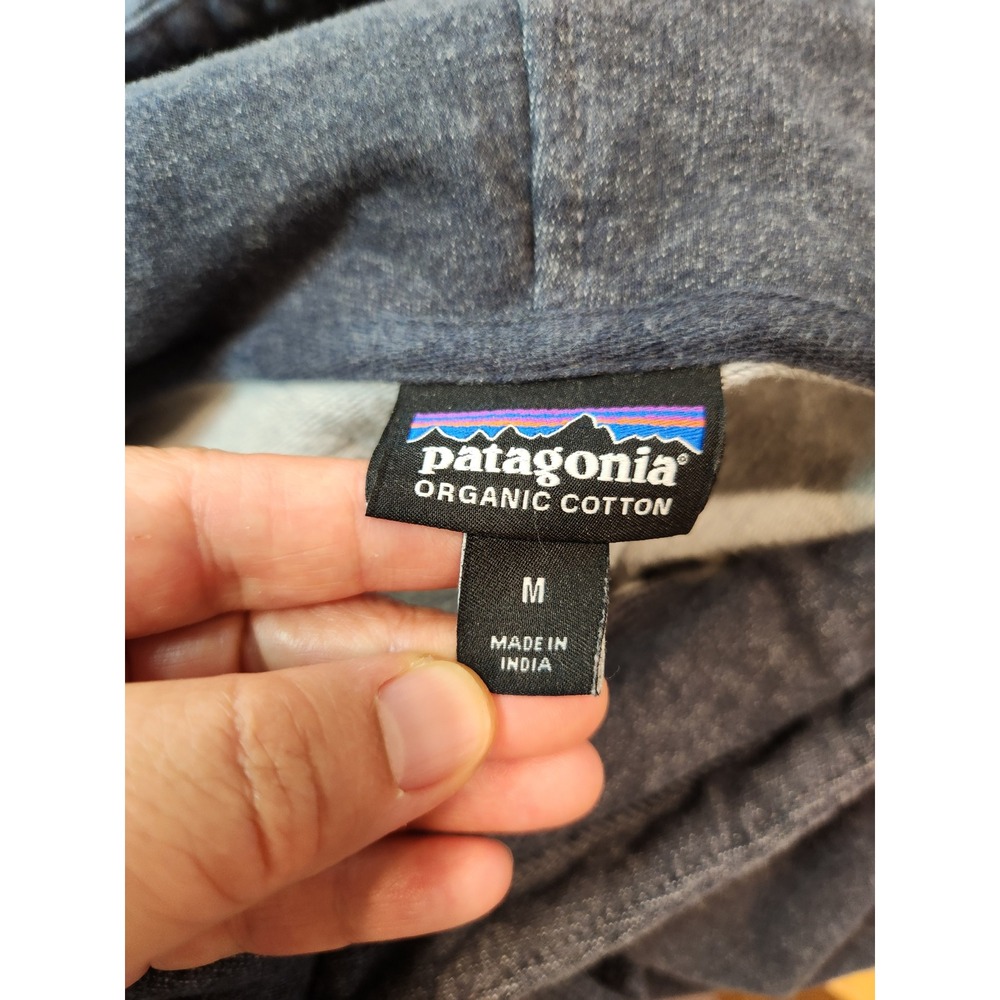 Patagonia Organic Cotton Bear Logo Hoodie Sweatshirt Gray Size‎ M Pullover - Picture 4 of 8
